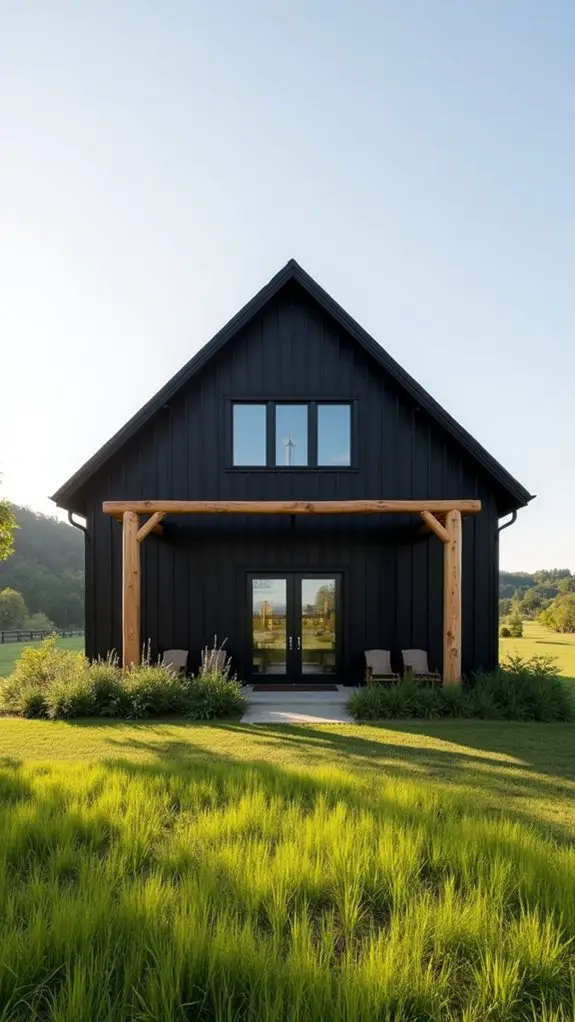 bold black and wood contrast