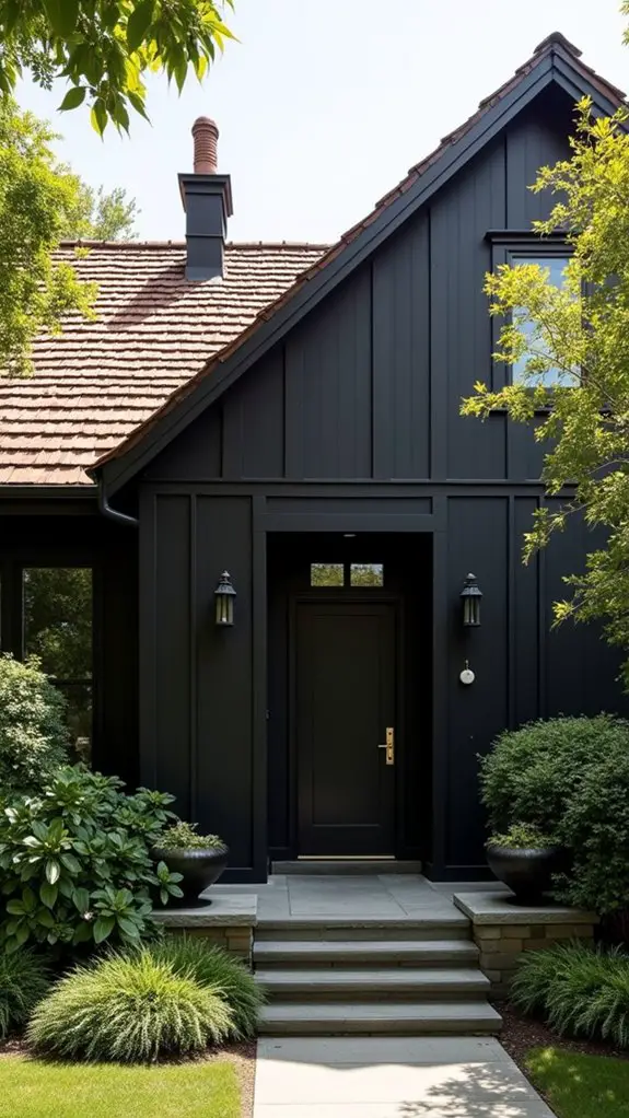 bold black facade inviting aesthetics