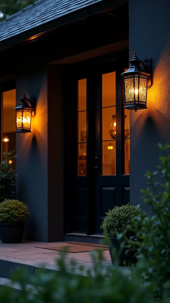 bold black porch lanterns