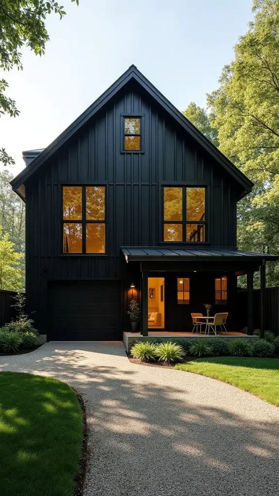 bold black siding contrast