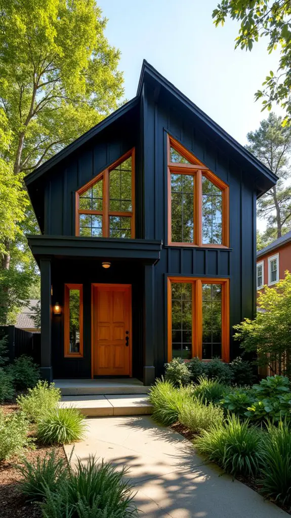 bold black siding warm birch