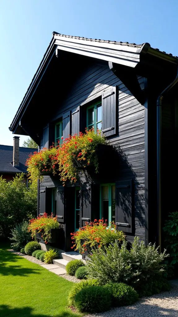bold chalet vibrant flowers