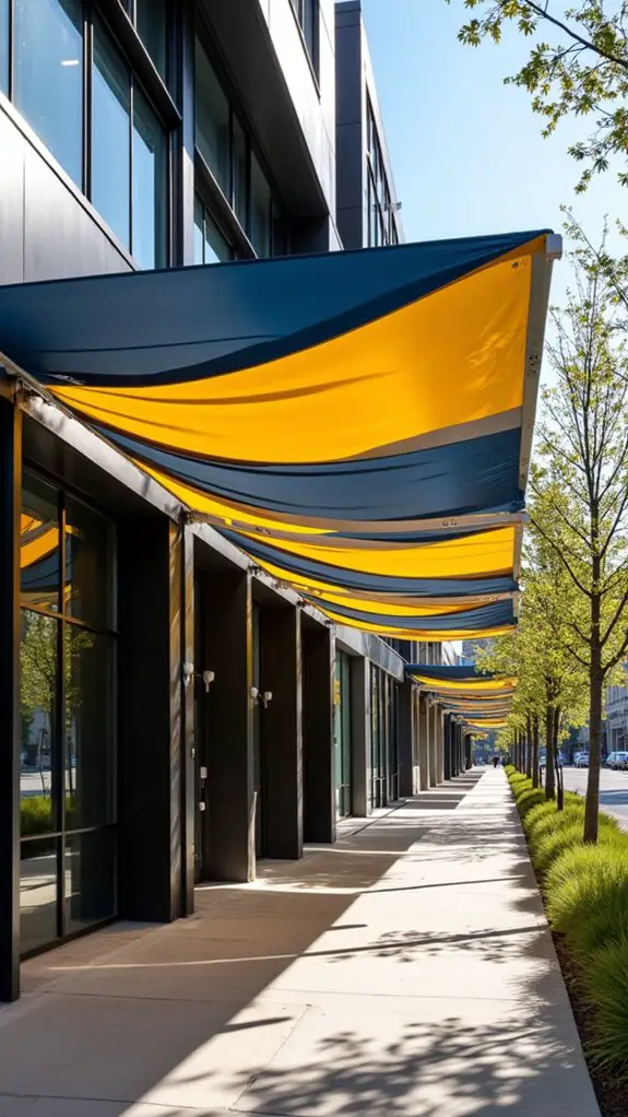 bold geometric design awnings