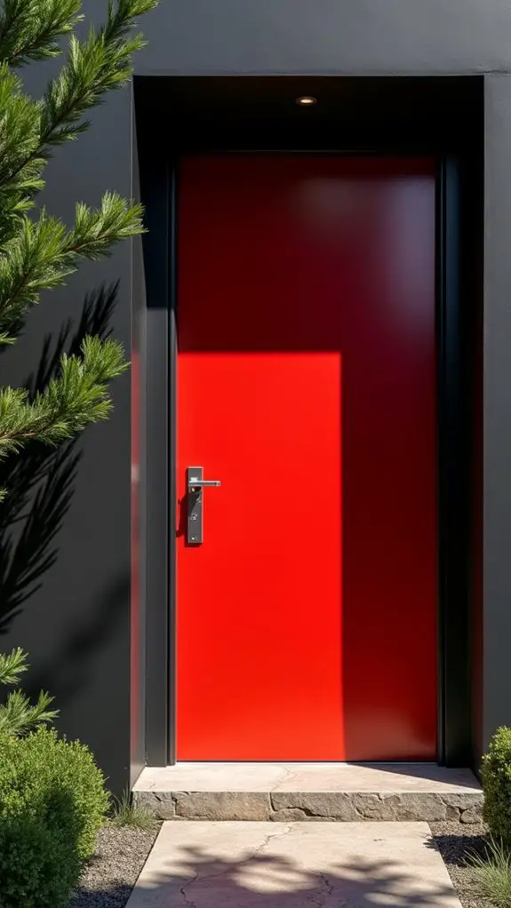 bold red door contrast