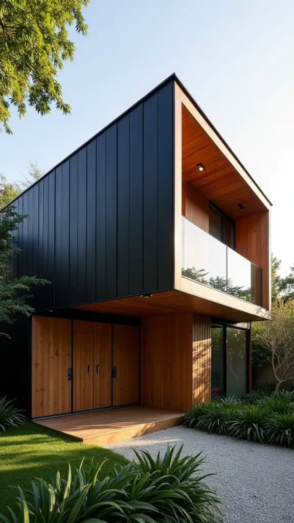 bold roof warm siding