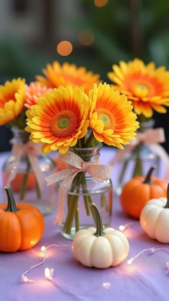 candy corn jar centerpieces