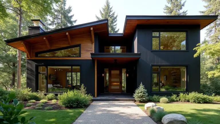 cedar accented black house