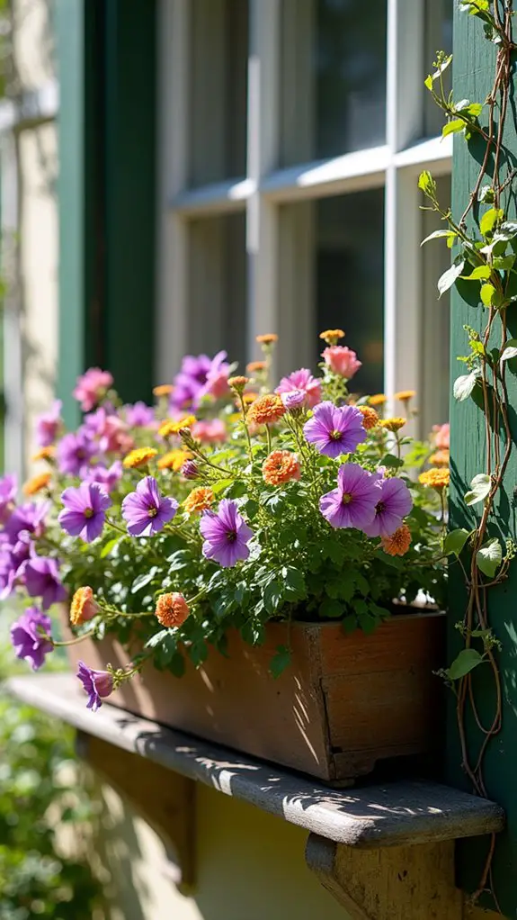 charming flowers in vintage box