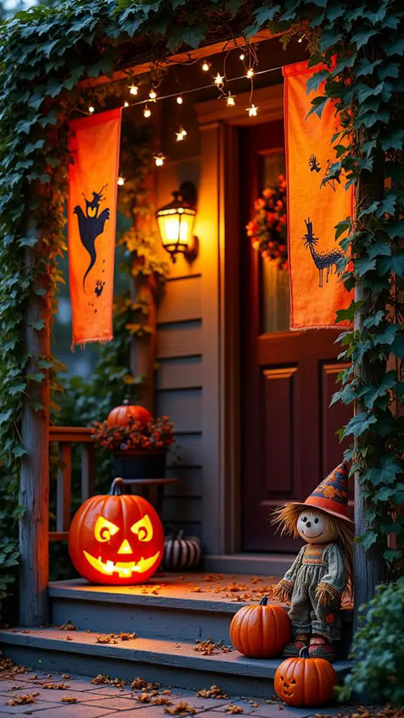 charming halloween porch banners