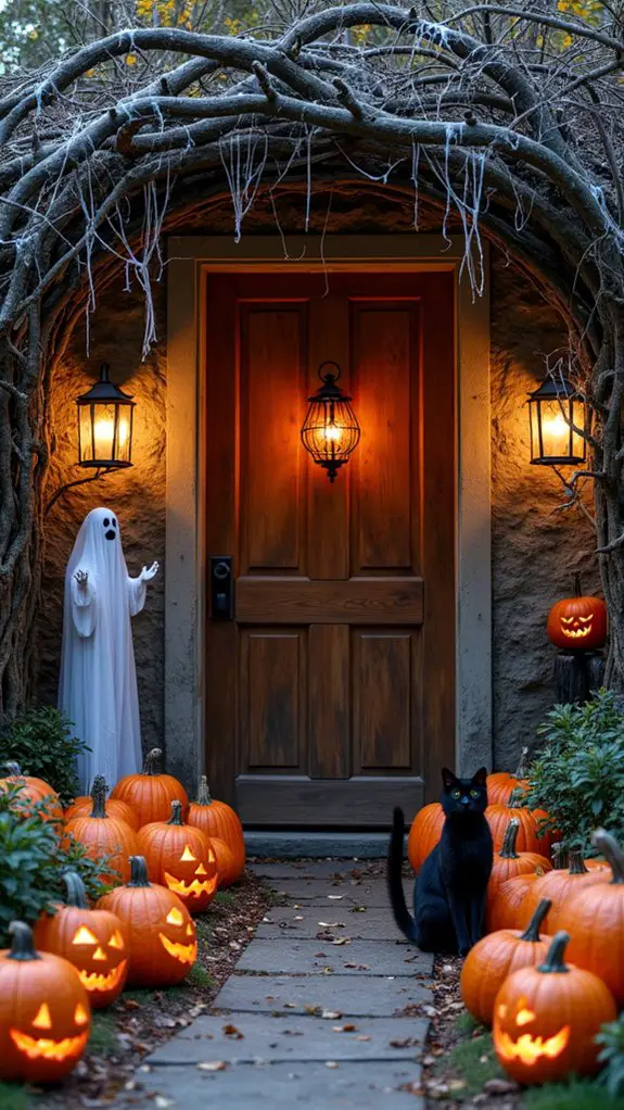 charming halloween pumpkin display