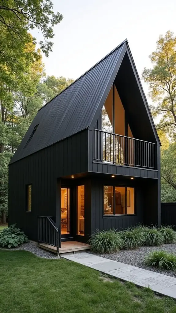 charming modern black cottage