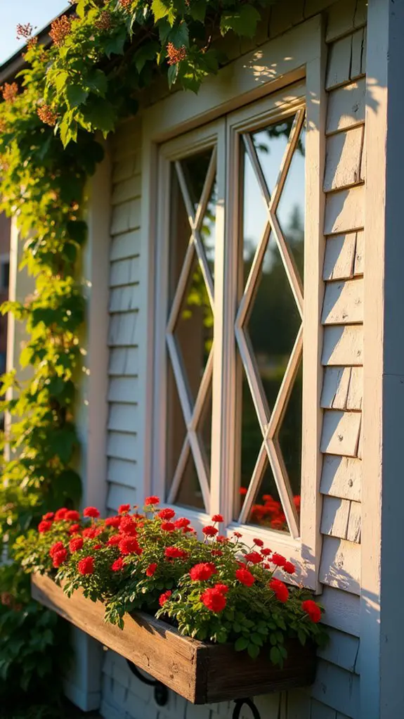 charming rustic diamond windows