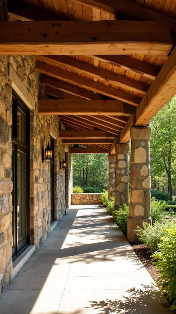 charming rustic wooden overhangs