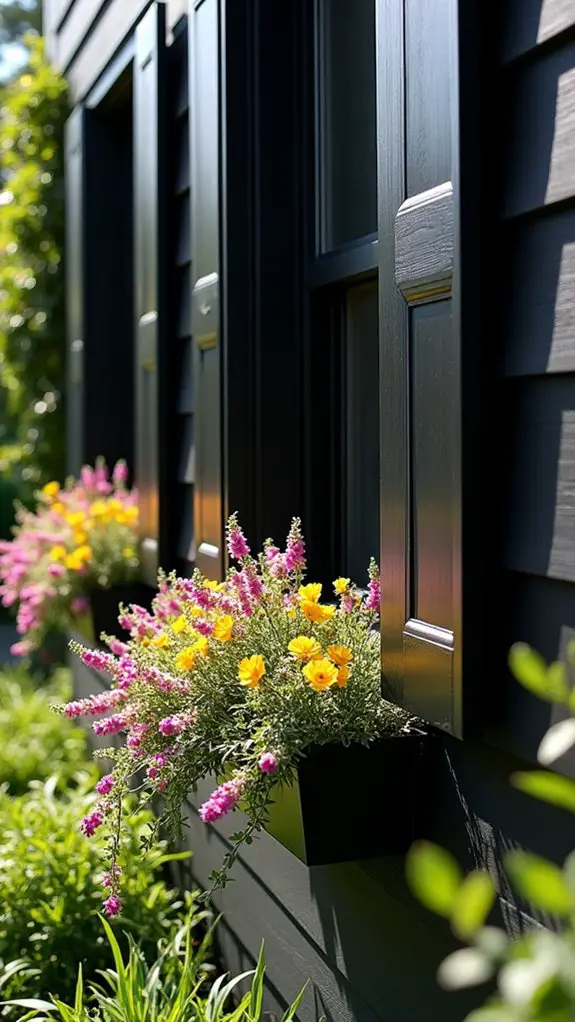 charming shutters with flowers
