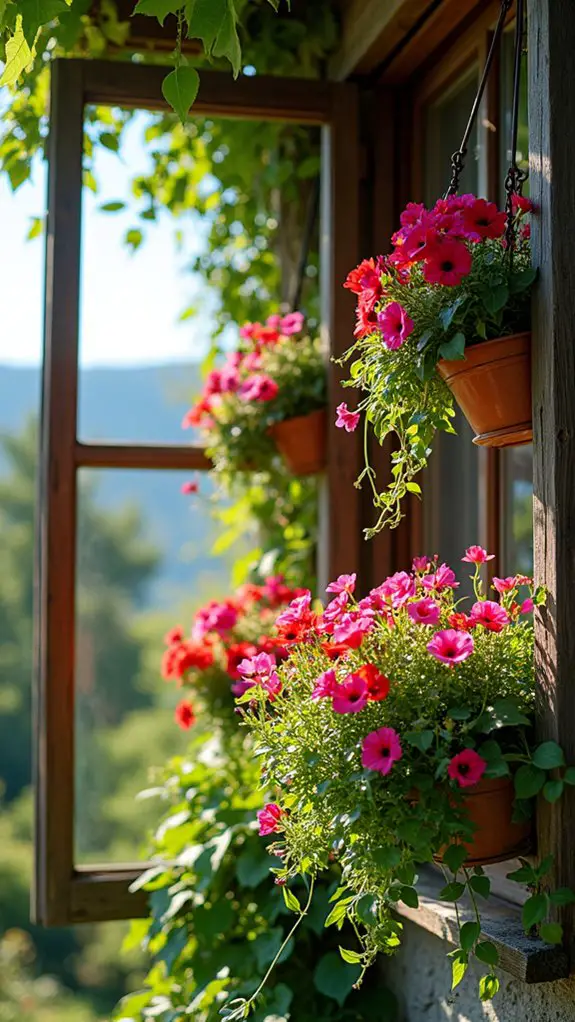 charming vibrant hanging baskets