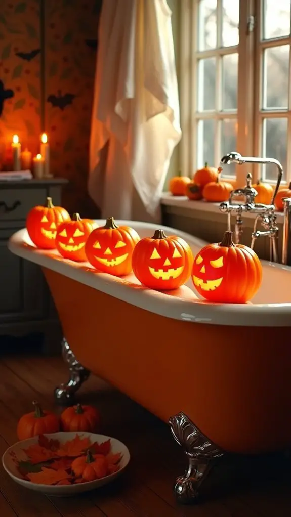 cheerful halloween bathroom decor