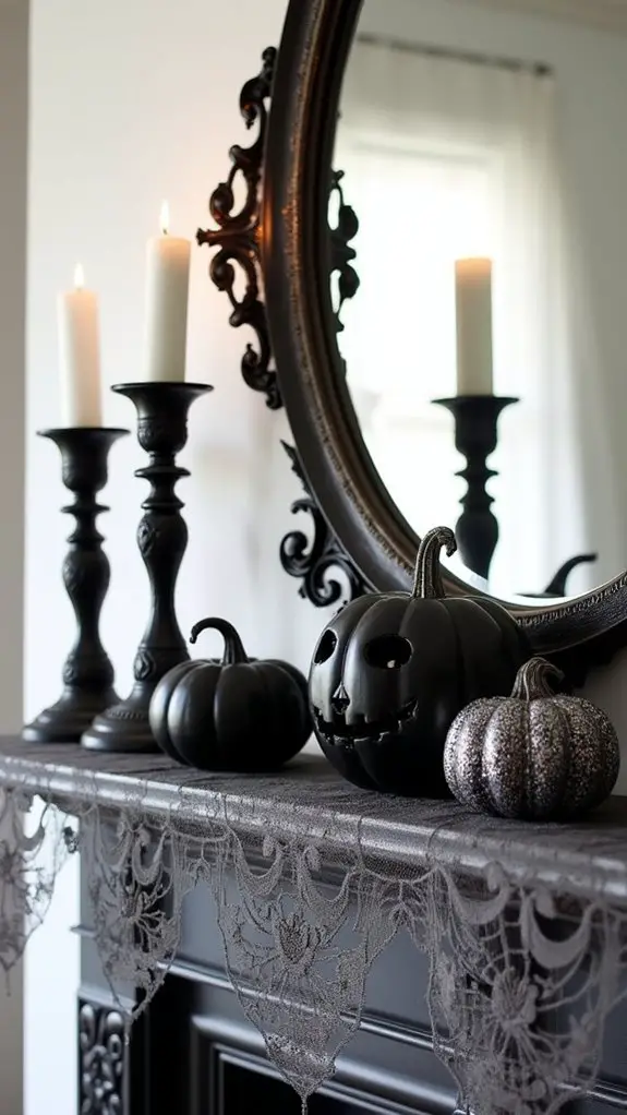 chic halloween mantle decor