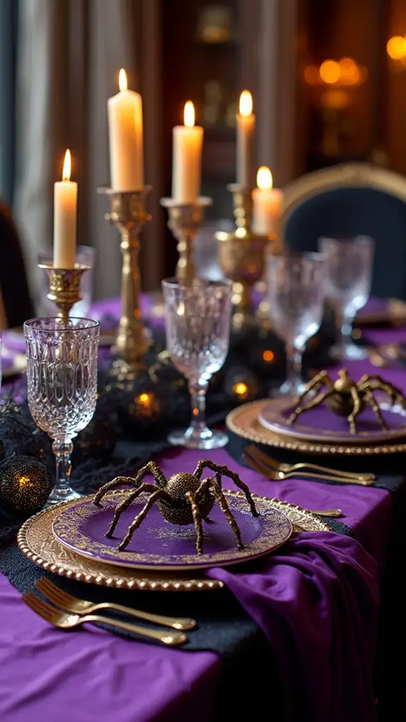chic halloween spider decor