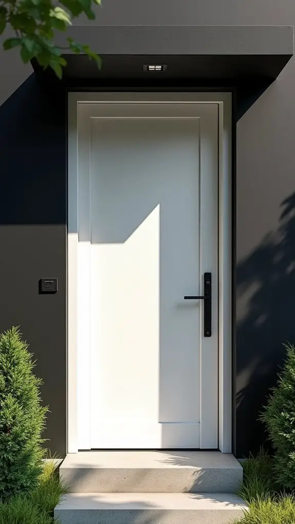 chic white door contrast