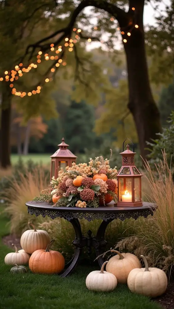 chic wreath and warm lights