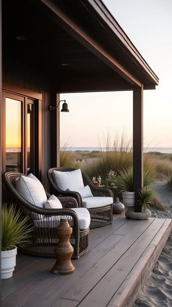 coastal modern black porch
