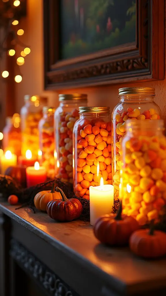 colorful candy corn display