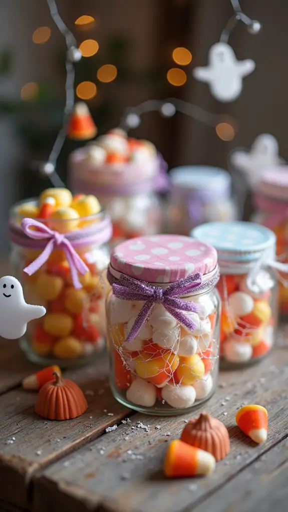 colorful candy filled jars