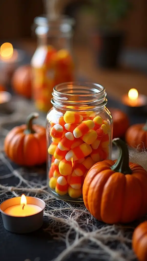 colorful halloween candy centerpiece