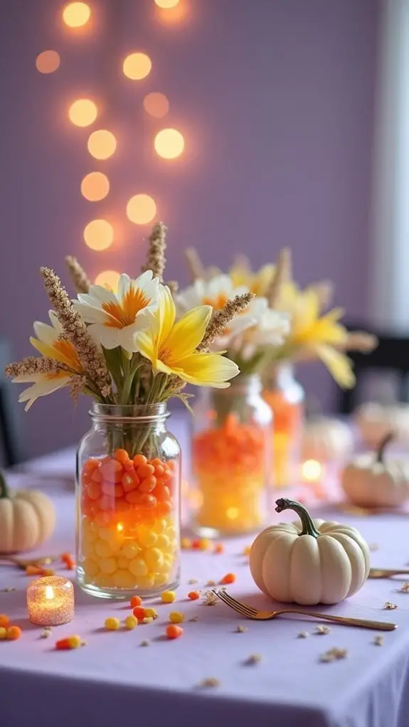 colorful halloween candy decor