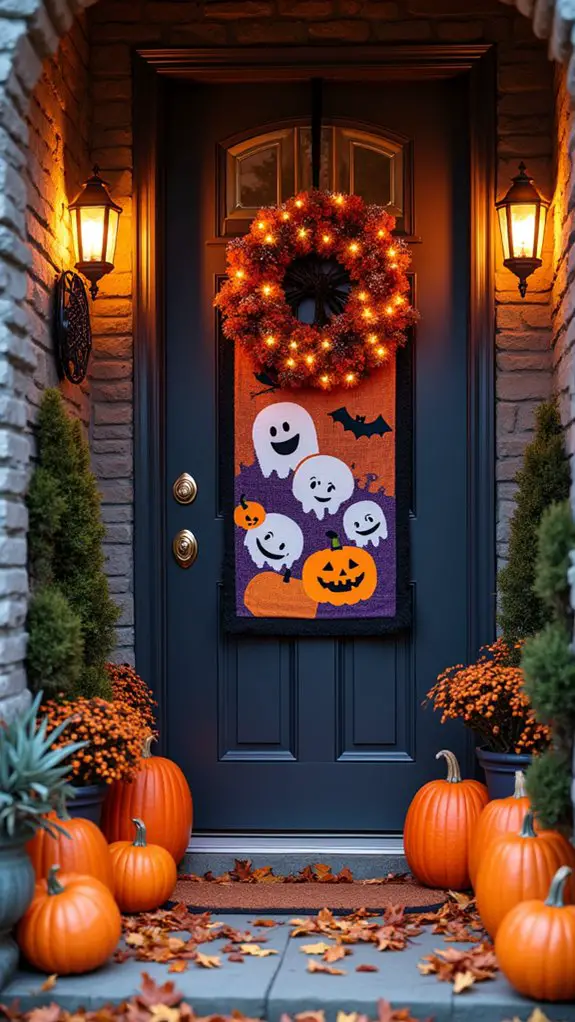 colorful halloween door banners