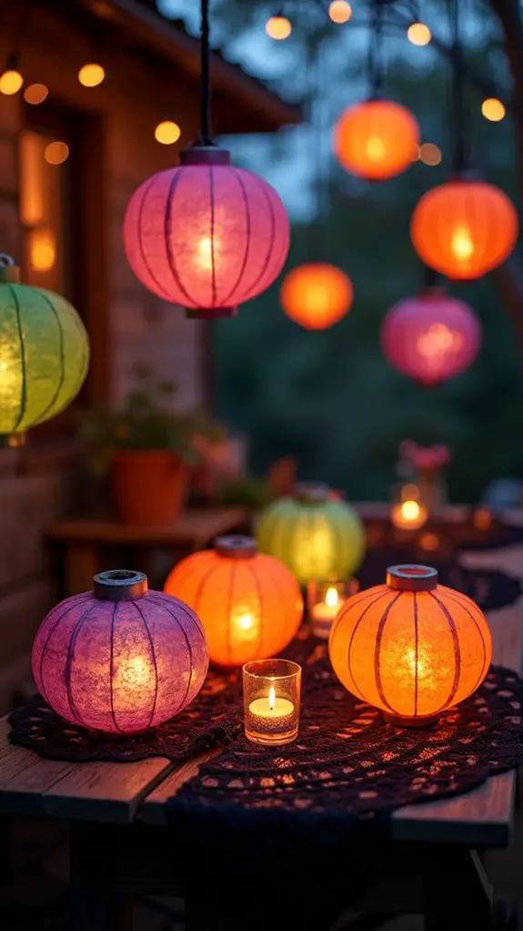 colorful halloween lantern decor