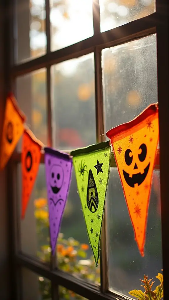 colorful halloween window decorations