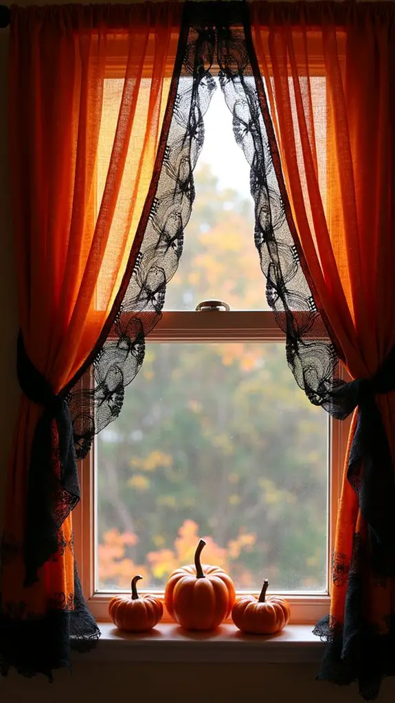 colorful halloween window swags