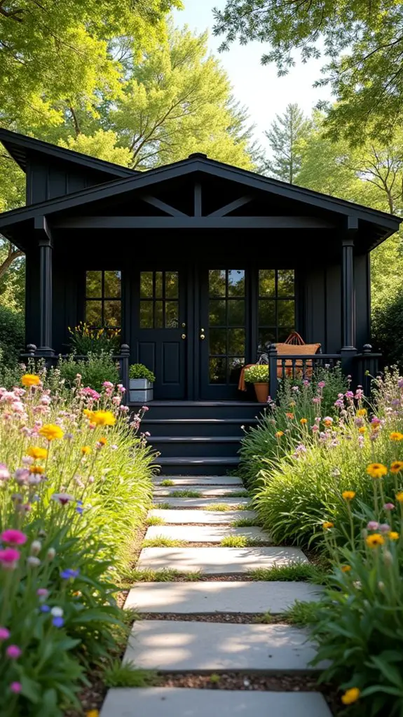 colorful landscaping enhances bungalows