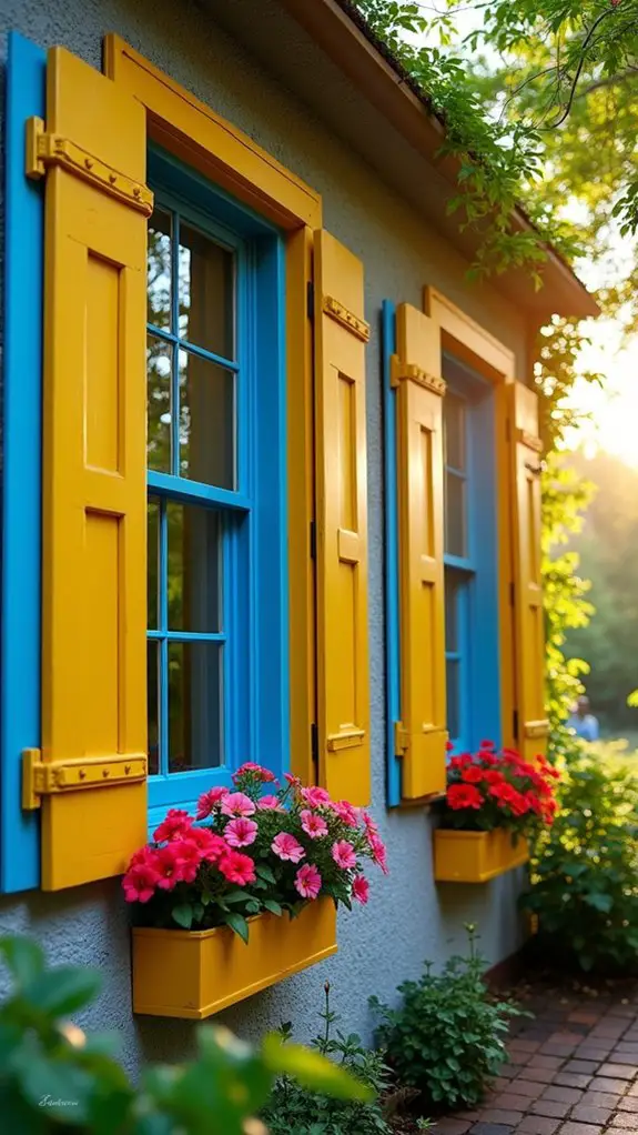 colorful shutters enhance curb appeal