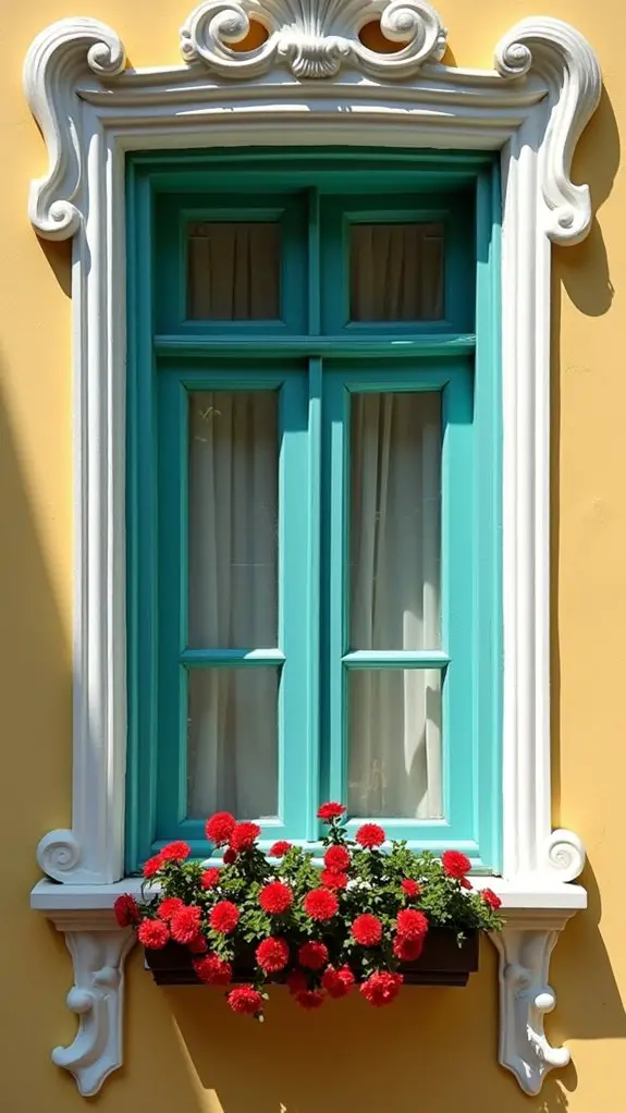 colorful window frame accents