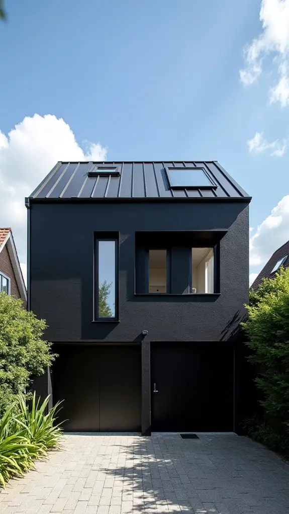 contemporary black duplex design