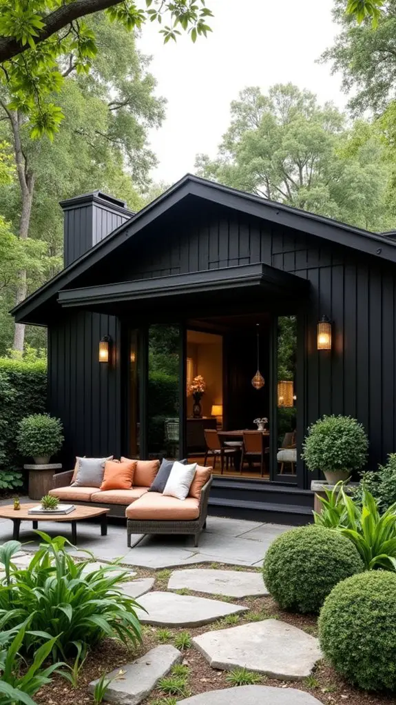 contemporary black outdoor retreat