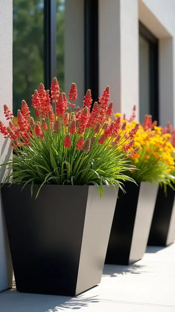 contemporary geometric flower boxes