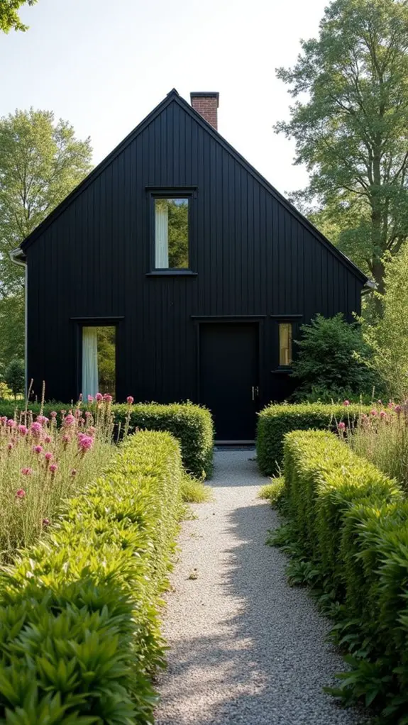 contrast through vibrant landscaping