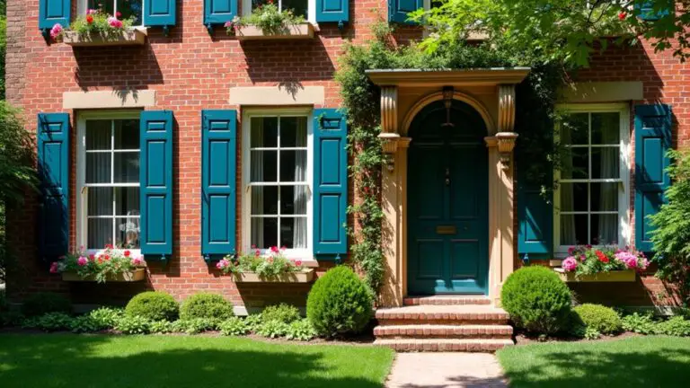 contrasting shutters on brick