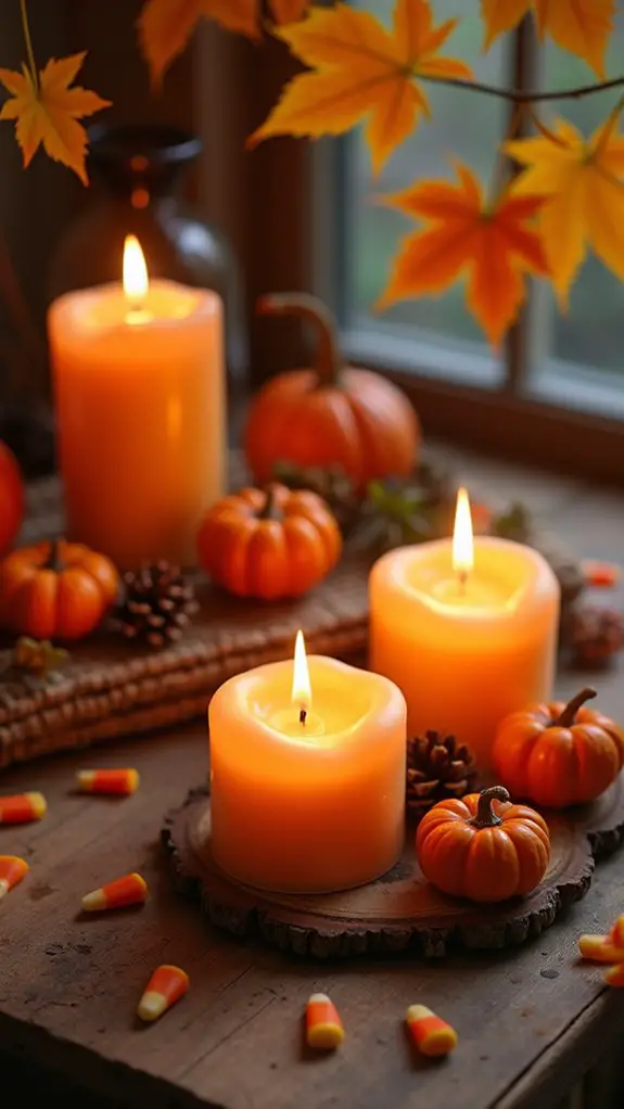 cozy autumn candle ambiance