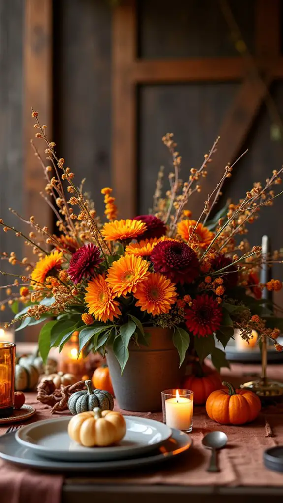 cozy autumn floral arrangements