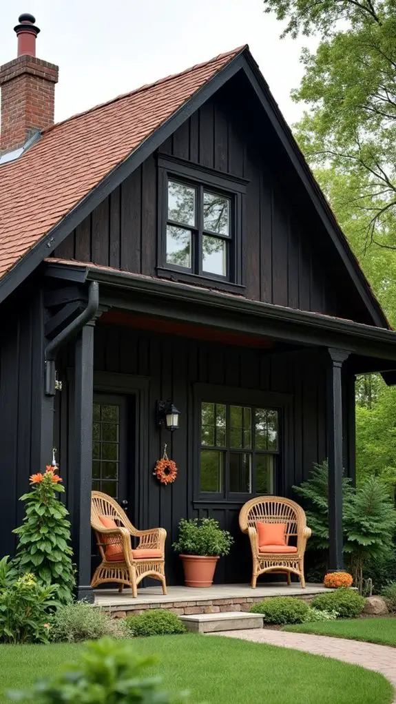 cozy black and brown farmhouse