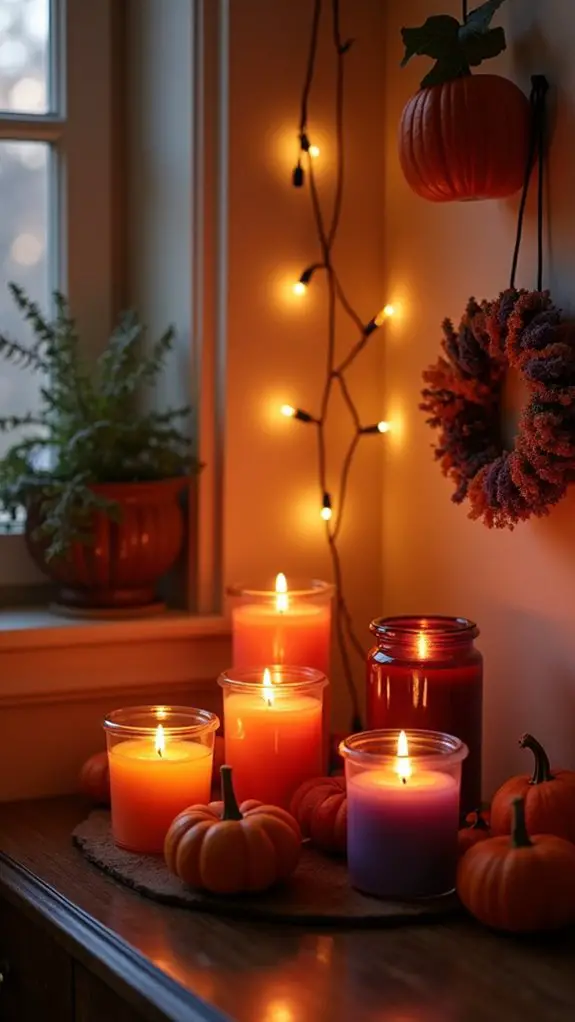 cozy fall candle ambiance