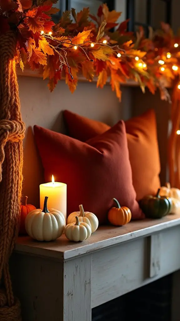 cozy halloween fireplace decor