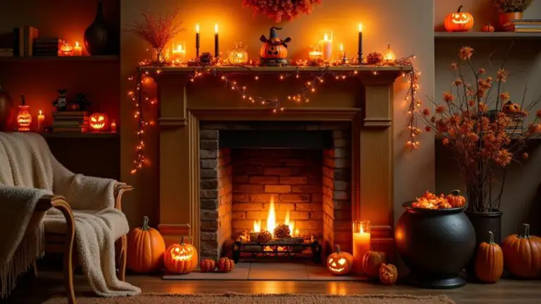 cozy halloween fireplace decorations