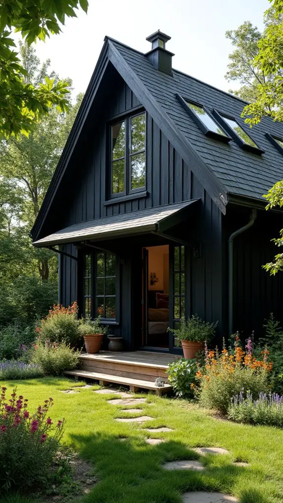cozy modern black cottage