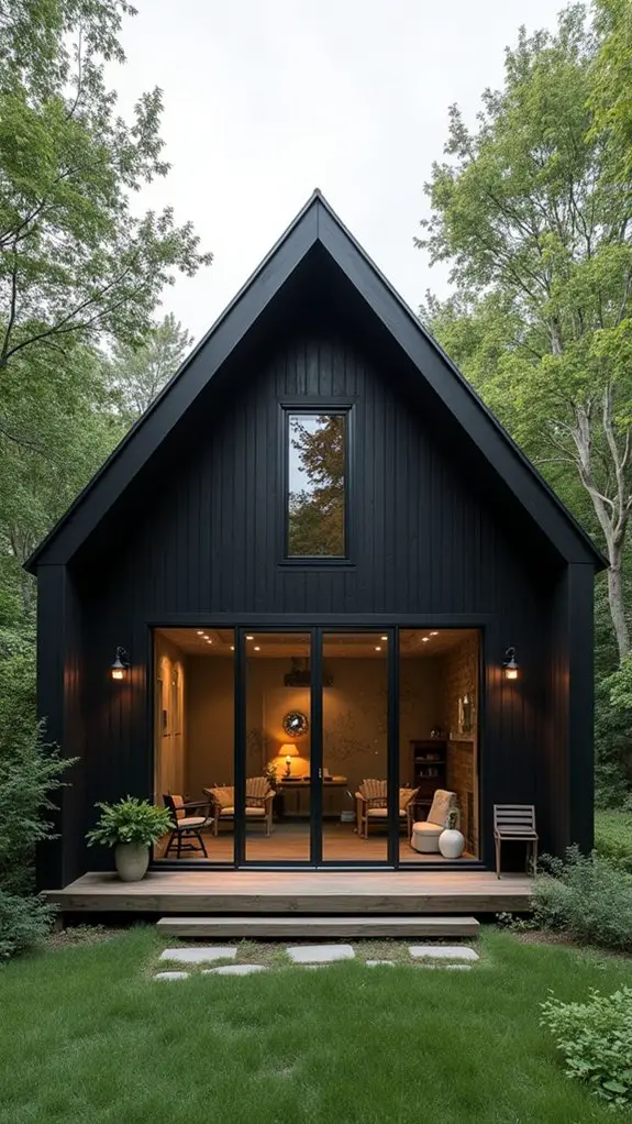 cozy modern black cottage