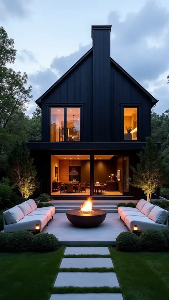 cozy modern fire pit